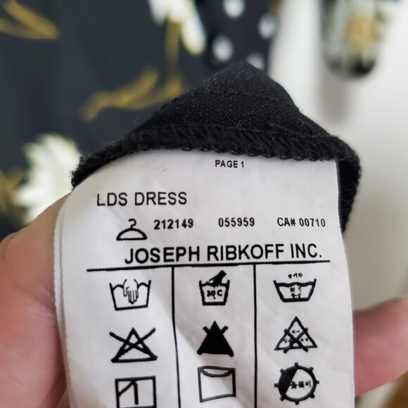 JOSEPH RIBKOFF Multi Floral & Polka Dot Dress Faux Wrap Knee Length Women's 12 - Picture 12 of 16